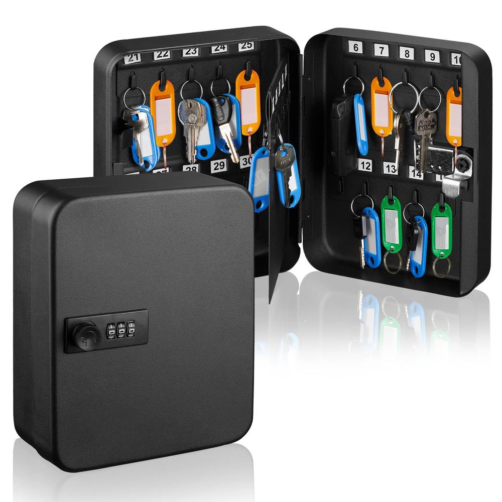 AdirOffice Steel Combination Lock Keys Cabinet Security Storage Box ...