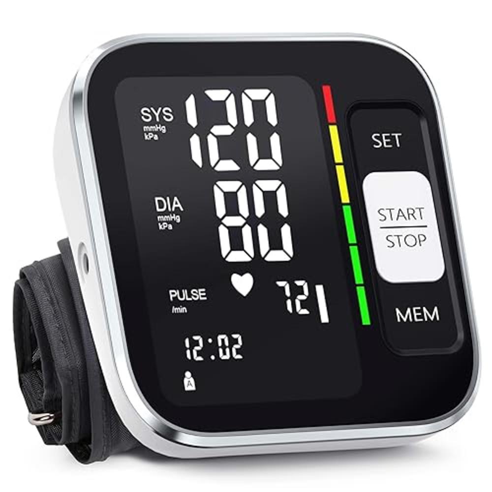 NOUYAN Blood Pressure Monitor Upper Arm Digital Blood Pressure Machine for Home use with Voice Large Screen Backlit Display 2 x 120 Rea