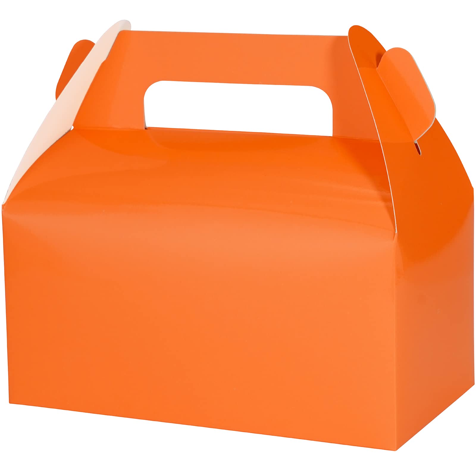 UnicoPak 30 Pack Shiny Orange Gable Treat Boxes, Party Favor Boxes, Candy Boxes Goodie Bags for Candy, Treats, Themed Birthday P