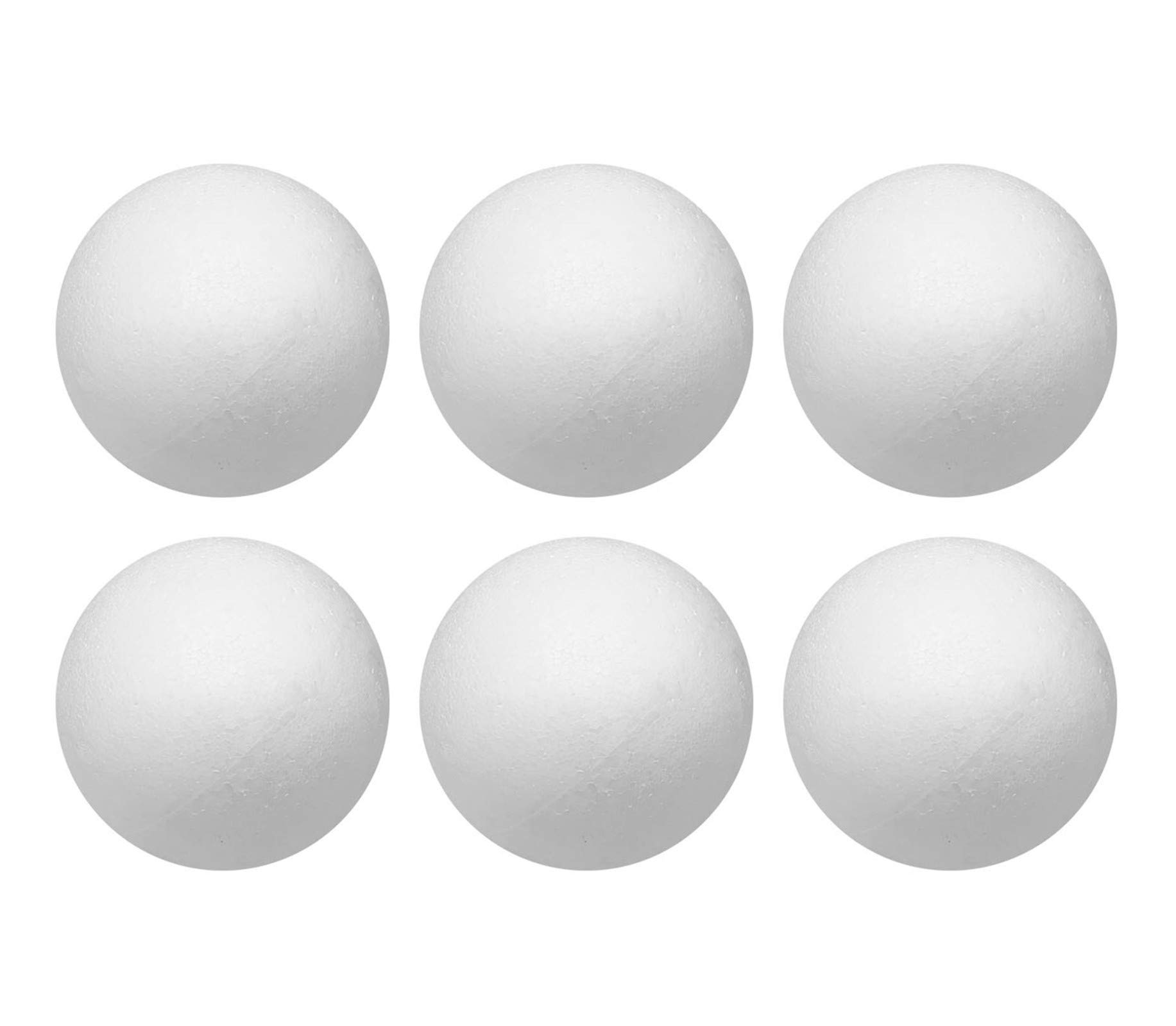 Crafjie Craft Foam Balls 6 Inches Diameter 6-Pack, Smooth Polystyrene Round Foam  Balls, for DIY Arts and Crafts, Ornaments, Ball
