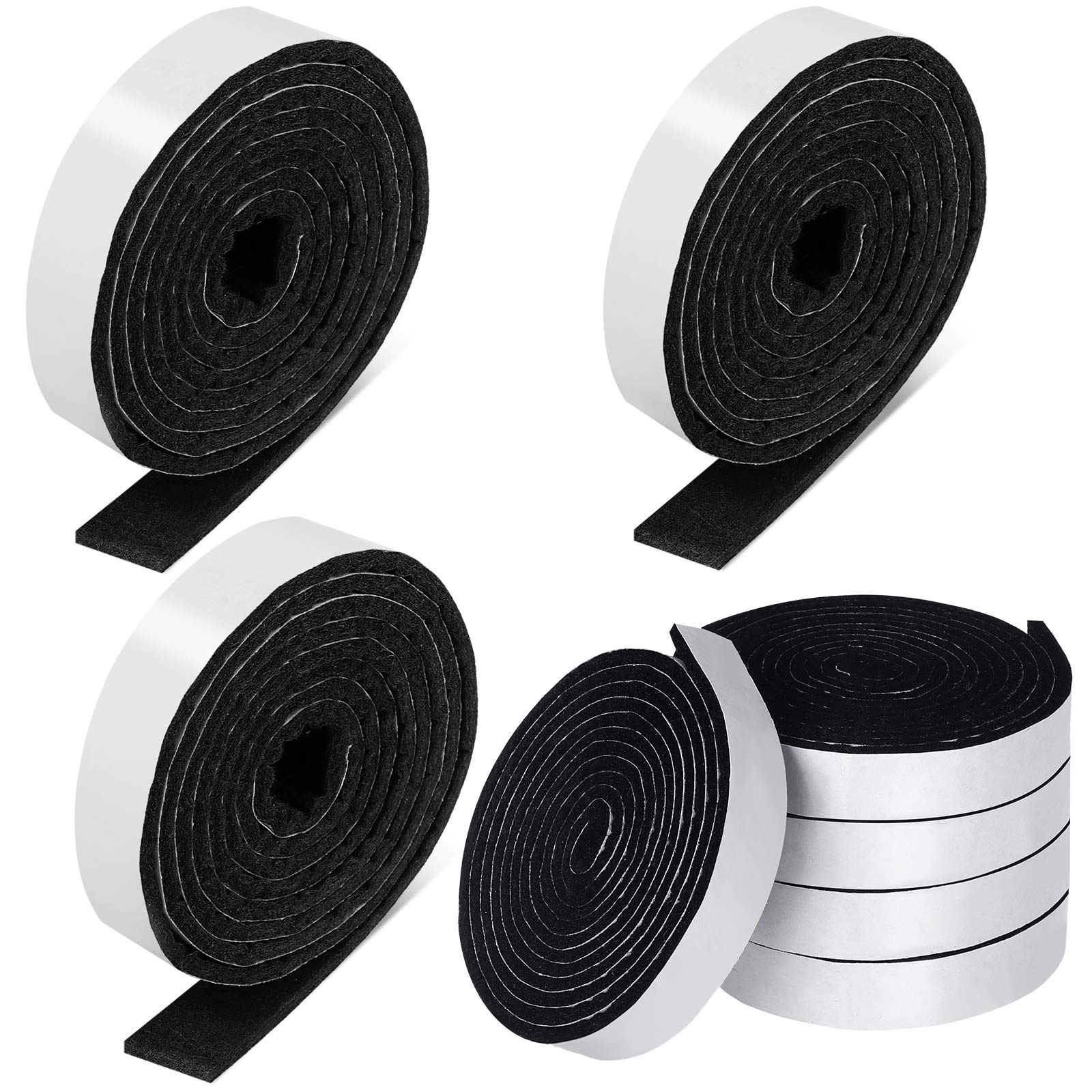 Zonon 1/2 x 60 Inch Felt Strips with Adhesive Backing Felt Tapes Felt Strip Rolls Furniture Self-Stick Heavy Duty Polyester for Protec