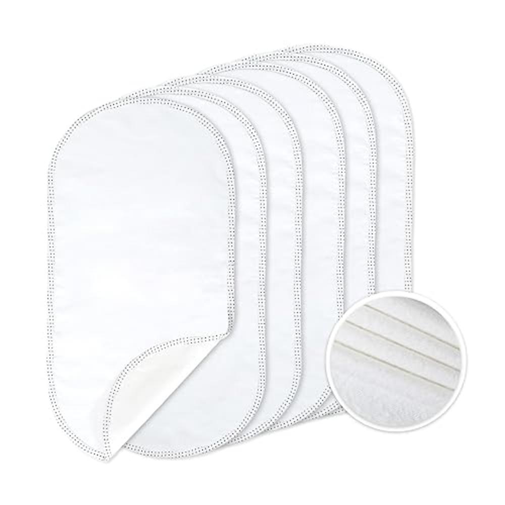 TILLYOU Changing Pad Liners 6PK - Waterproof Flannel Cotton, 27" x 13" - Perfect for Baby Diaper Changing Needs, White