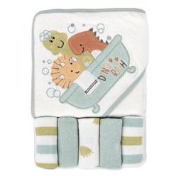 Baby Essentials Baby Hooded Towel and Washcloth Set for Infants, Boys and Girls 6-12 Months (Drippy Dinos)
