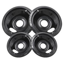 COZZIVITA GE Black Stove Drip Pans, 10% Energy Save by Enamel Spraying Prevent Bending and Rust - Include 2 6'' Burner Drip Pans