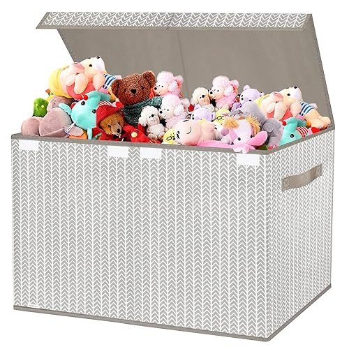 VERONLY Toy Box Chest Organizer Bins for Boys Girls Kids, Large Collapsible Fabric Storage Container with Flip-Top Lid & Handles
