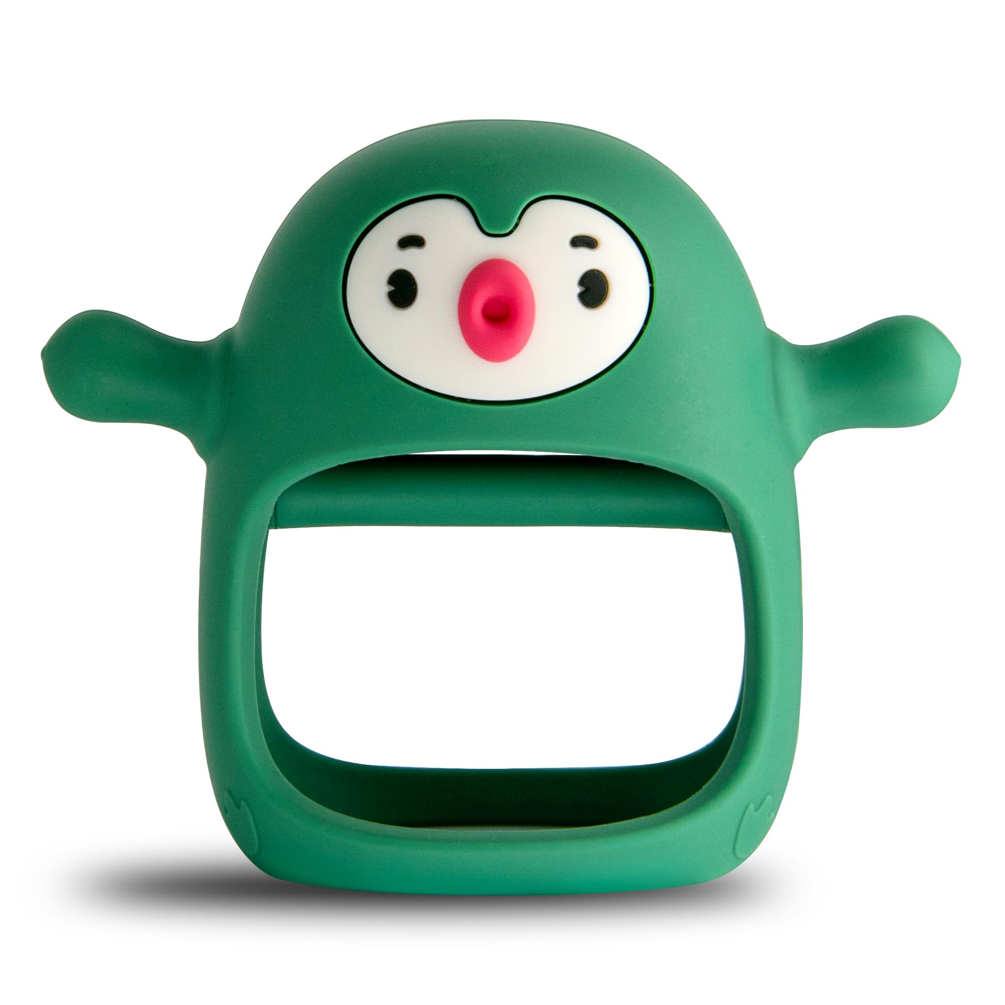 Smily Mia Teething Toys for Babies 0-6 Months, Silicone Never-Drop Penguin Teethers for Babies, Hand Pacifier for Sucking Babies