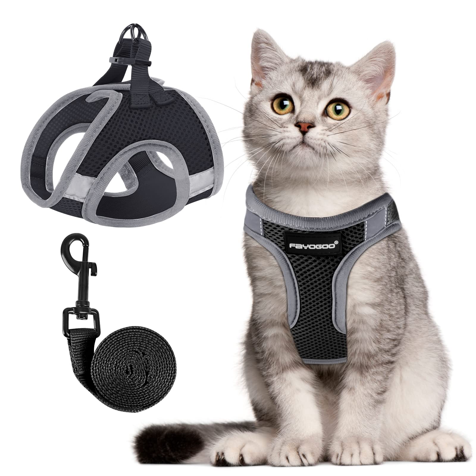 Supet Escape-Proof Cat Harness Leash Set Adjustable Vest For