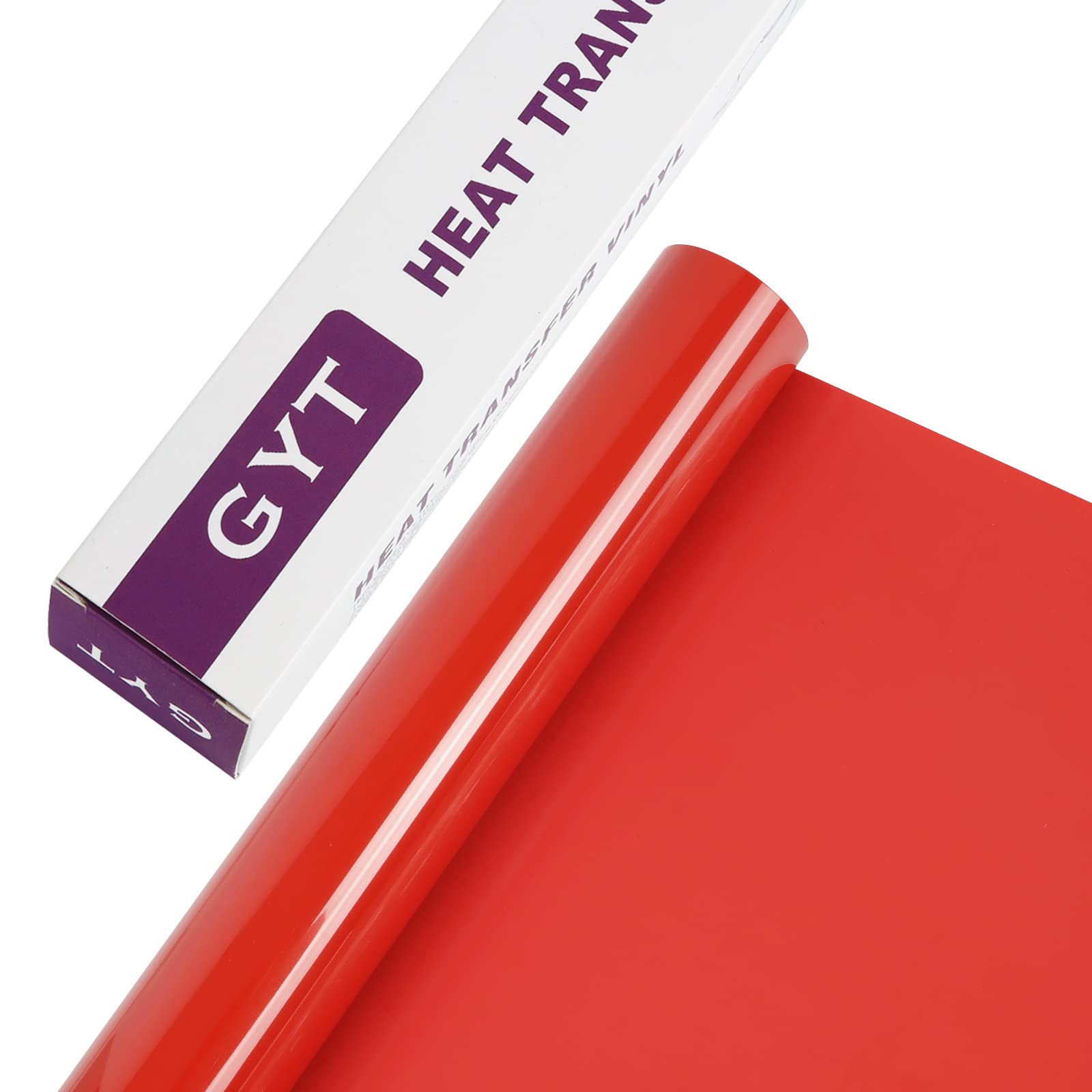 GYT Red Heat Transfer Vinyl Rolls - 12 Inch x 7 Feet Red HTV Vinyl