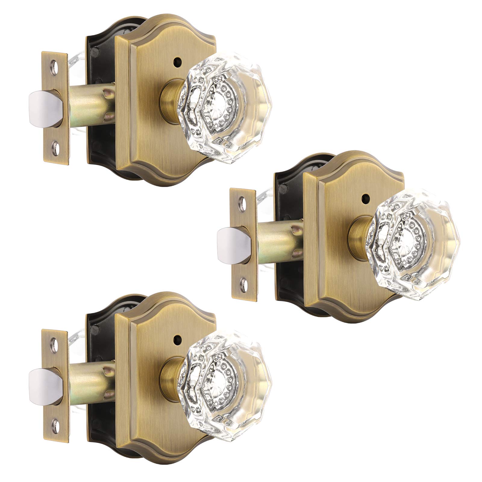 Orger Matte Black Privacy Door Knob With Lock - Zinc Alloy, Adjustable Latch (1 Pack)