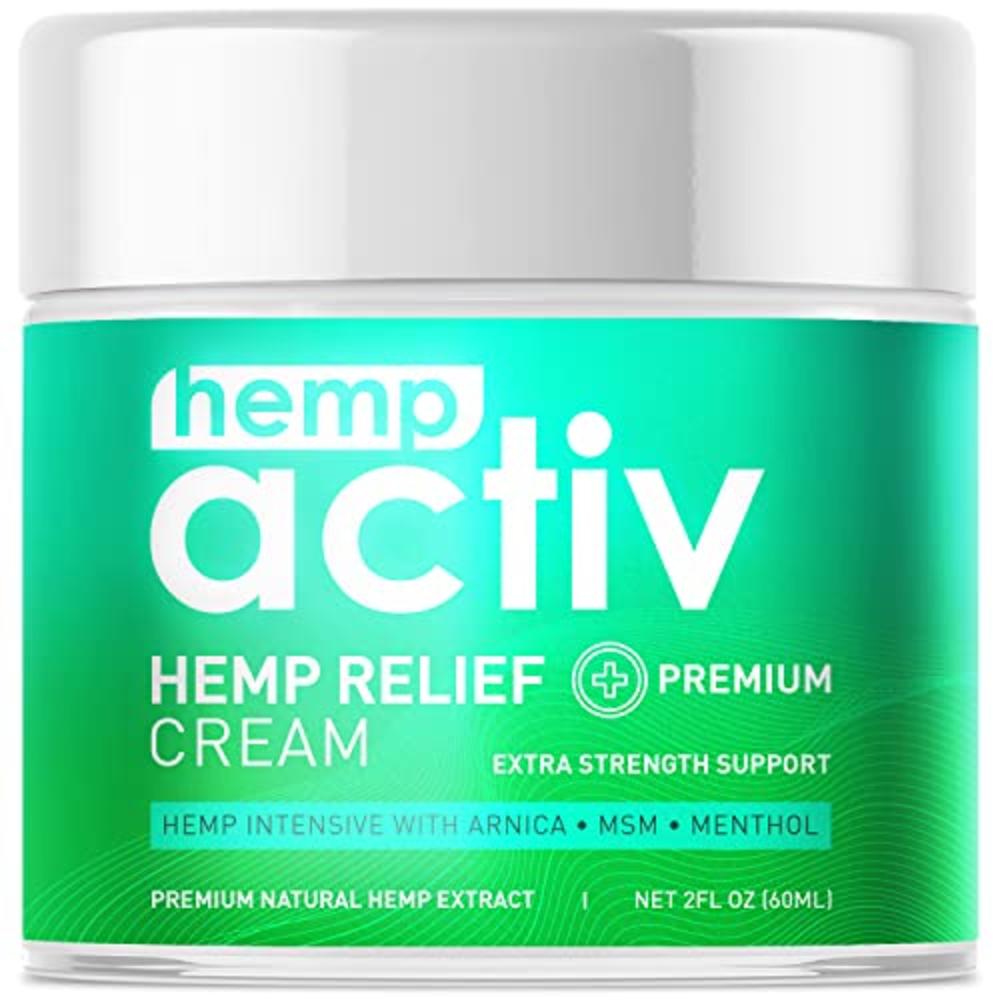 HEMPACTIV Joint & Muscle Relief Cream, Infused with Hemp, Menthol, MSM & Arnica, Soothe Discomfort in Your Back, Muscles, Joints