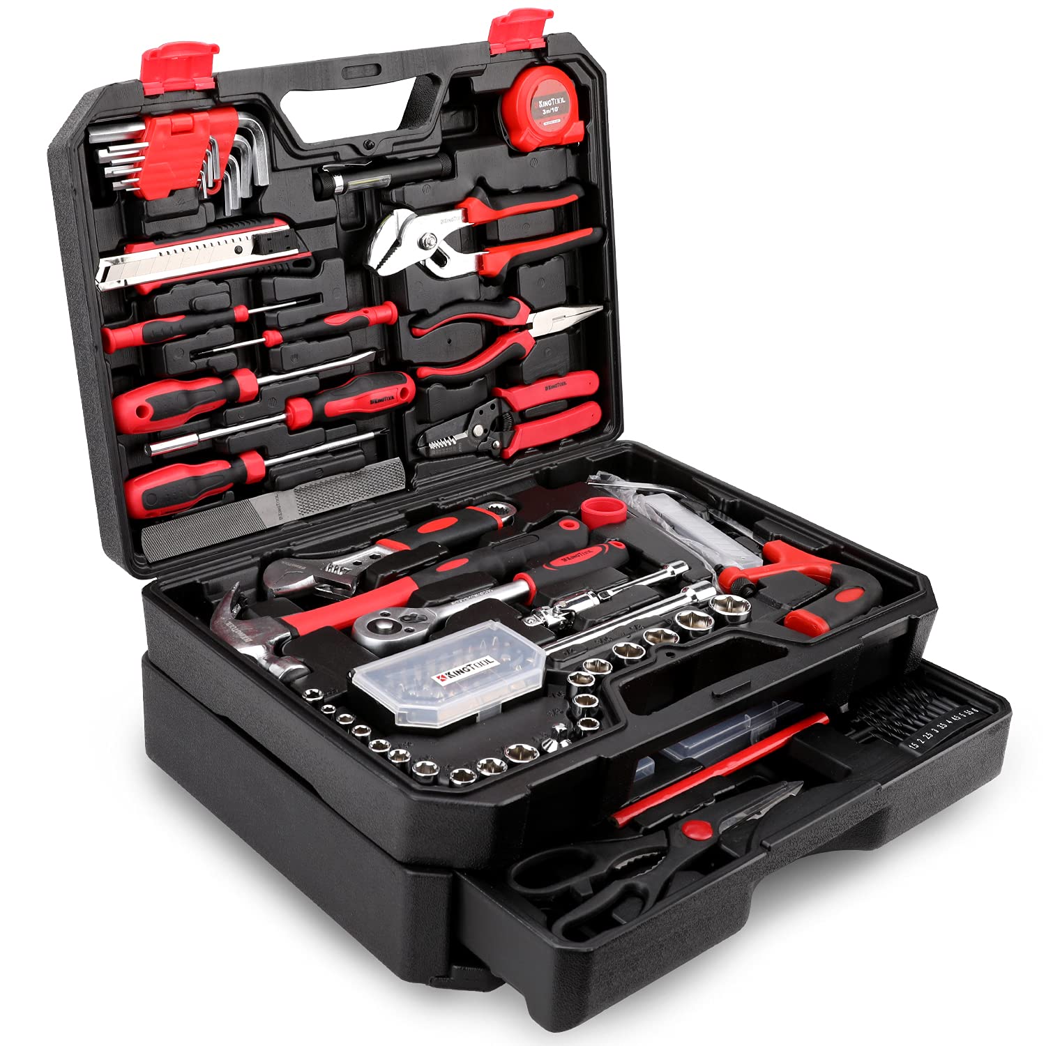 KingTool 325 Piece Home Repair Tool Kit, General Home/Auto Repair Tool Set, Toolbox Storage Case with Drawer, General Household
