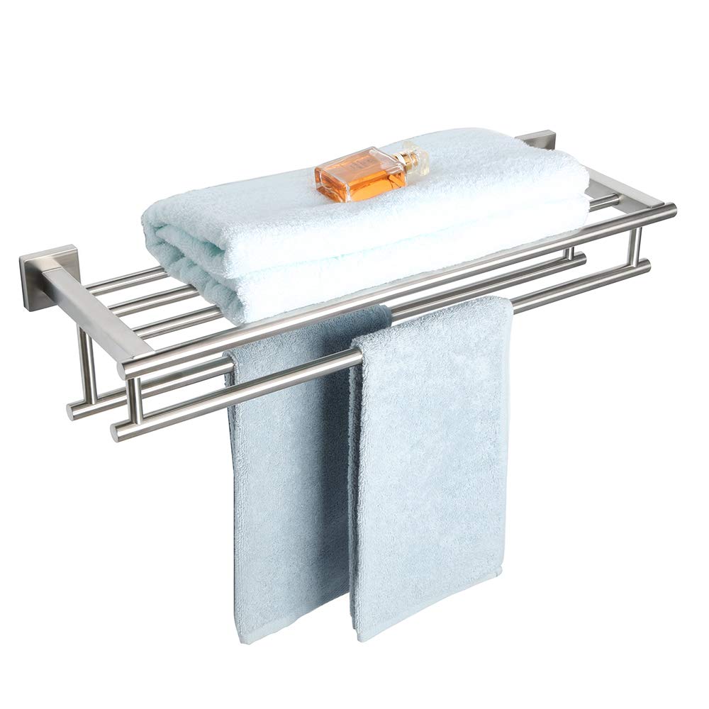Alise Towel Rack,Towel Holder Towel Shelf with Double Towel Bars for Bathroom Lavatory,SUS 304 Stainless Steel Wall Mount Towel 
