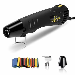 CUBEWAY Mini Heat Gun, 350W 662°F Tiny Hot Air Gun Kit with Reflector  Nozzle and Heat Shrink Tubing for Wire Connectors, Embossing Small