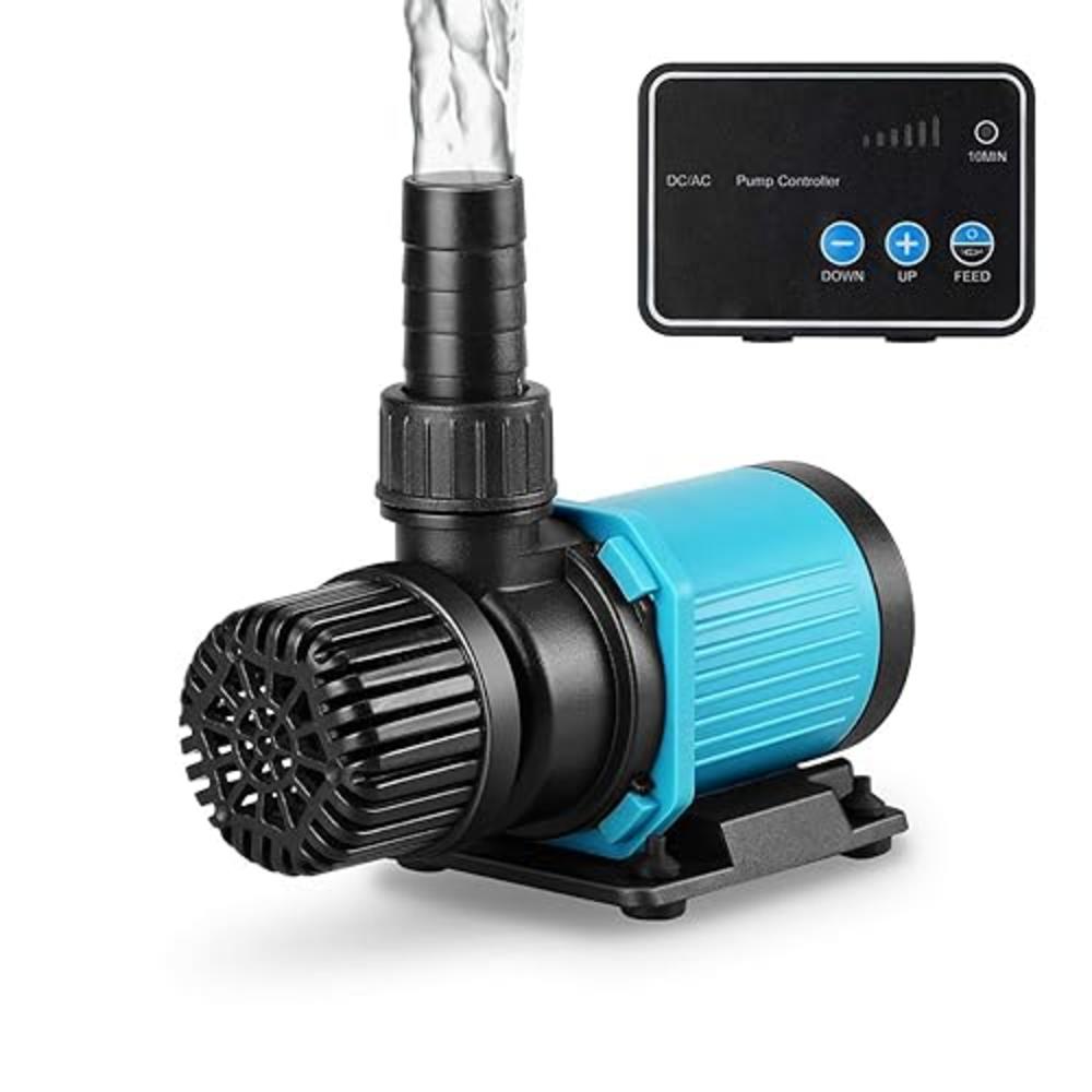JEREPET 520GPH 20W 9FT Aquarium 24V DC Water Pump with Controller, Submersible and Inline Return Pump for Fish Tank,Aquariums,Fo