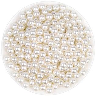 Anezus anezus Pearl Beads for Craft, 500pcs Ivory Faux Fake Pearls, 10 MM  Small Sew on Pearl Beads with Holes for Jewelry Making, Brace