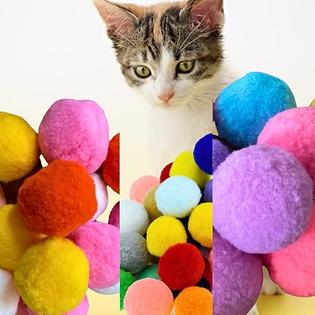 Shizhoo Premium Soft Pom Pom Balls for Kittens - Lightweight