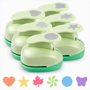 UCEC_UCEC00197 UCEC Paper Punches for Crafting, 1 Inch Paper Puncher, 6 Pcs Hole  Punch Shapes Cutters for Paper Craft Heart, Circle, Star, Butt