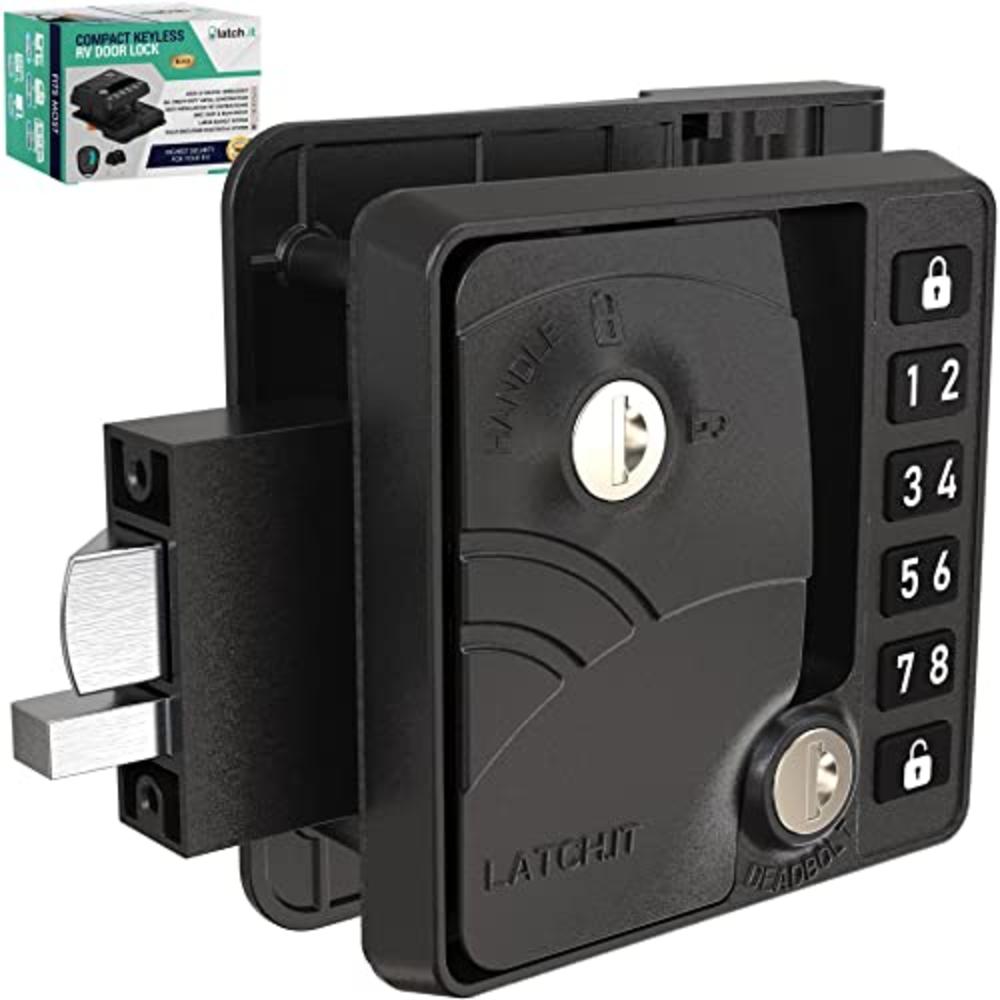 LATCH.IT Rv Door Lock Keyless Entry | Mini Rv Keyless Entry Door Lock | All Metal Locks for RV Doors | Keyless RV Door Lock | Fi