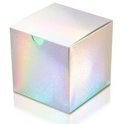 UnicoPak 4x4x4 Iridescent Gift Boxes 30 Pcs, Glossy Gift Boxes Candy Treat Boxes Favor Boxes, Small Gift Boxes for Birthday Part