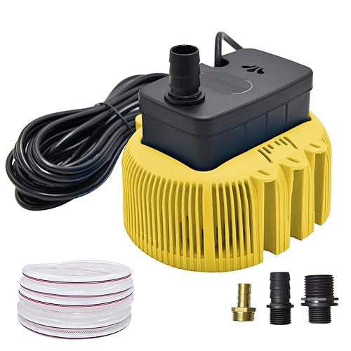 SurmountWay Pool Cover Pump Above Ground Sump Pumps Water Pump 850GPH Swimming Water Removal Pumps With 3 Adapters 16ft Drainage