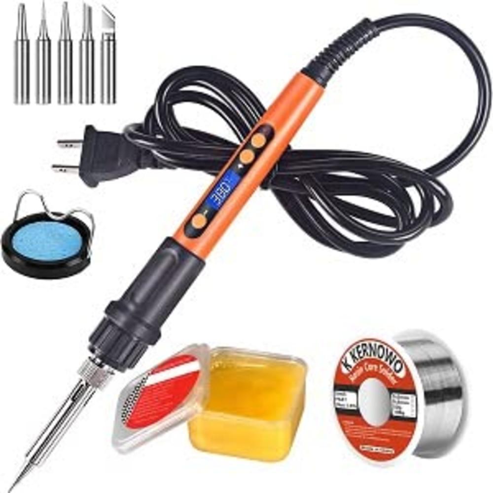 K KERNOWO Soldering Iron Kit, 100W LCD Digital Soldering Gun, Portable Solder Iron with Adjustable Temperature Controlled and Fast Heating