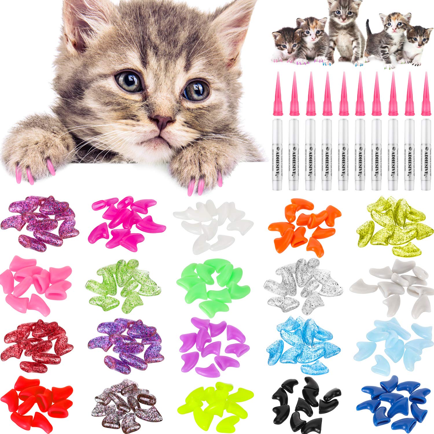 Nail Protector Rubber Caps For Cat Claws 40 Cats!) Cat Nail Caps
