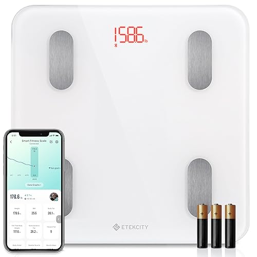 Etekcity Scales for Body Weight, Bathroom Digital Weight Scale for Body Fat, Smart Bluetooth Scale for BMI, and Weight Loss, Syn