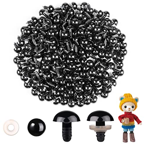 mucunnia MUCUNNIA 200pcs 16mm Safety Eyes for Amigurumi with Washers  Plastic Black Safety Eyes for Crochet Craft Safety Eyes for DIY Hall