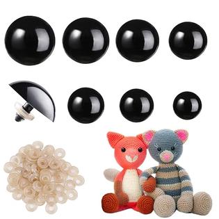 Vanblue 132pcs 14-30mm Large Safety Eyes for Amigurumi Black Safety Eyes  for Crochet Stuffed Animal