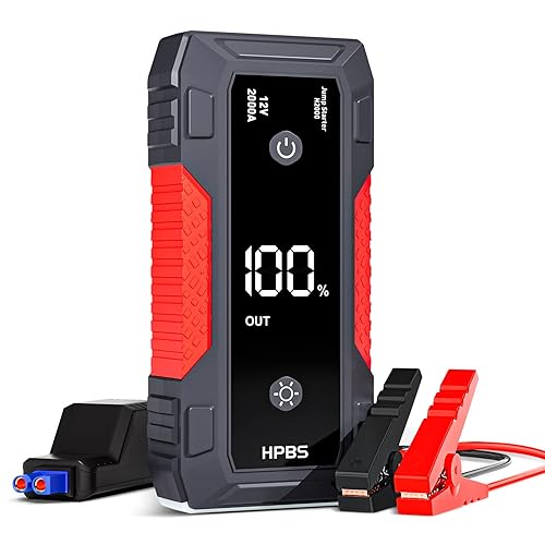 HPBS Jump Starter - 2000A Car Battery Jump Starter for Up to 8L Gas and 6.5L Diesel Engines, 12V Portable Jump Starter Battery P