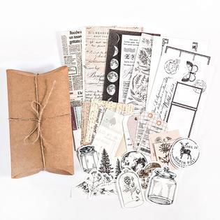 Knaid Vintage Scrapbook Supplies Pack, Decorative Moon Phase Plant Nature  Retro Paper Stickers Collection for Junk Journal DIY A