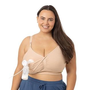 Kindred Bravely Sublime Super Busty Hands Free Pumping Bra | Patented  All-in-One Pumping & Nursing Bra with EasyClip for I, J, K Cup (Beige, 1X