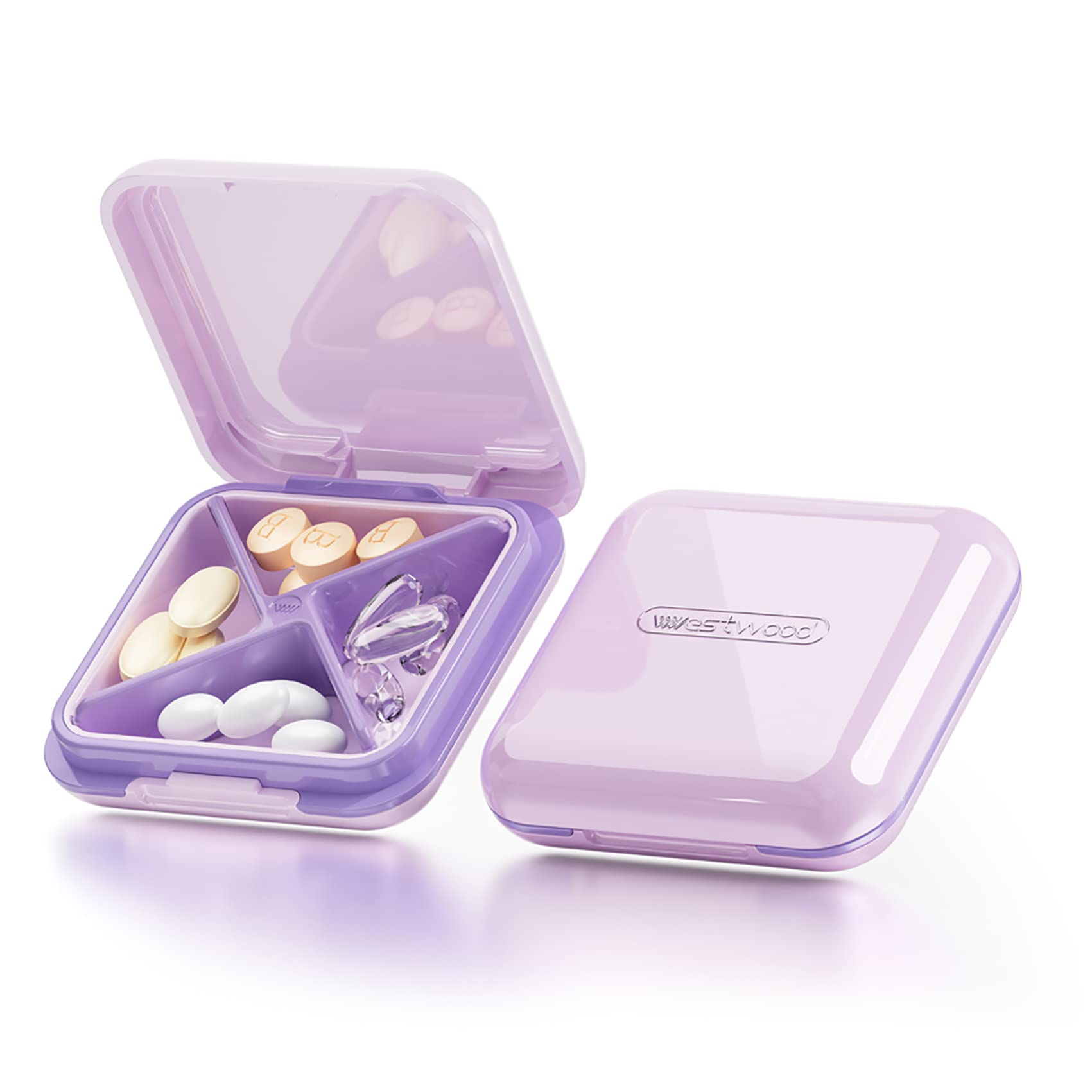 dubstar DUBSTAR Pill Case,Small Pill Box - Waterproof Portable Daily Small  Pill Case for Purses Pocket Compact Travel Medicine Holder fo