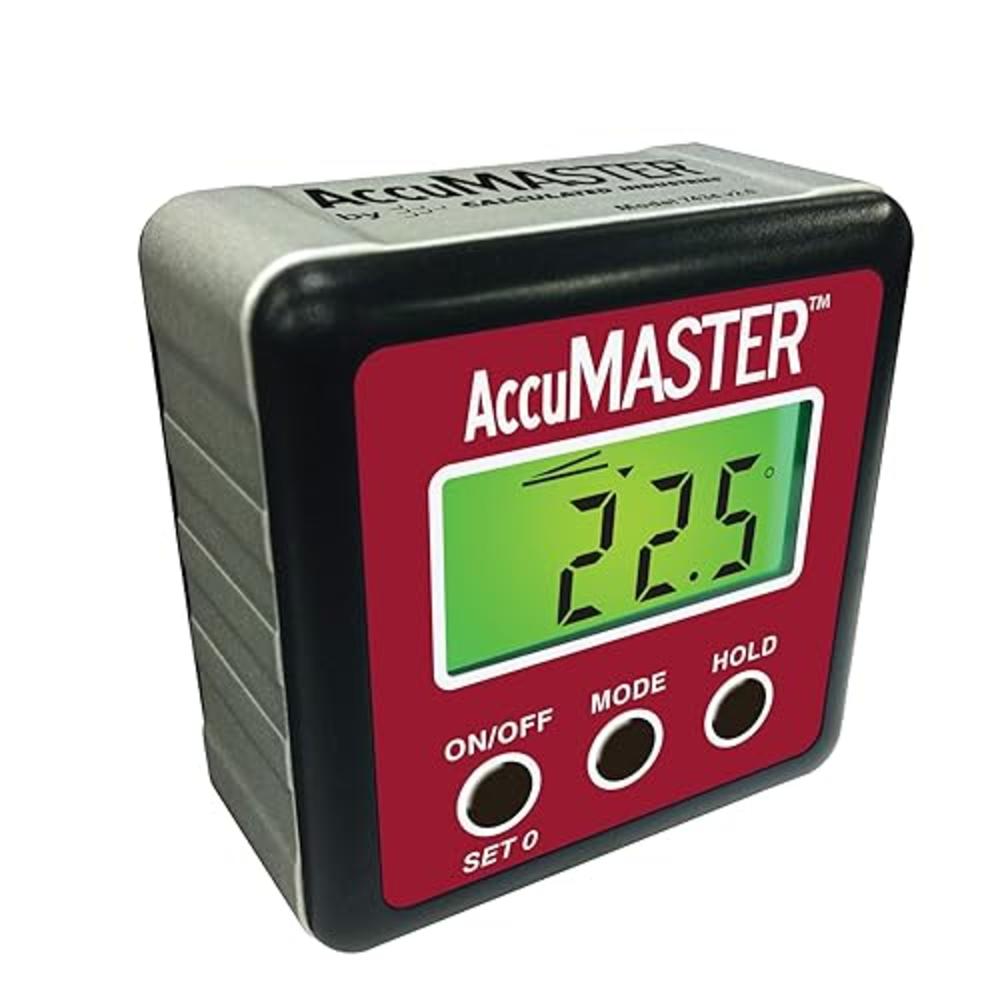 Calculated Industries 7434 AccuMASTER 2-in 1 Magnetic Digital Level and Angle Finder Certified IP54 Dust and Water Resistant,Red