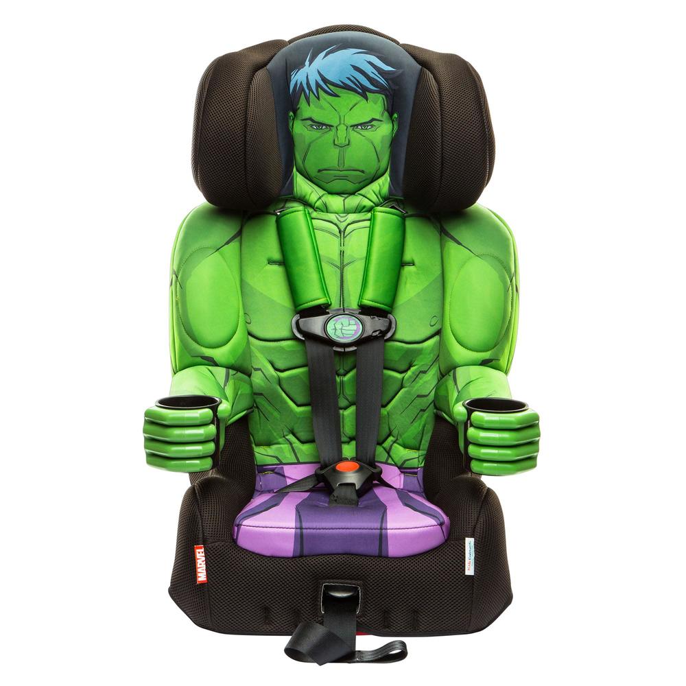KidsEmbrace Marvel Hulk 2-in-1 Forward-Facing Booster Car Seat LATCH | 5-Point Harness Booster 22-65lbs converts to Belt-Positio