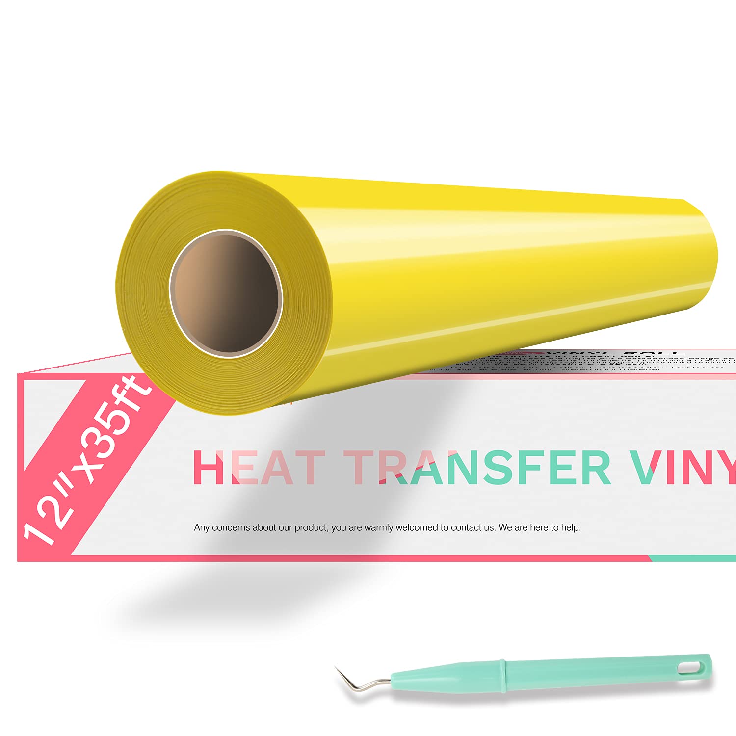 HTVRONT HTV Vinyl Rolls Heat Transfer Vinyl - 12 x 35ft Yellow