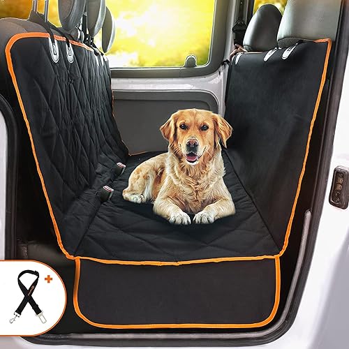 Doggie World Dog Car Seat Cover for Back Seat for Cars & SUVs - Durable Pet Car Seat Cover Backseat Protector, Nonslip Dog Hammock for Car, W