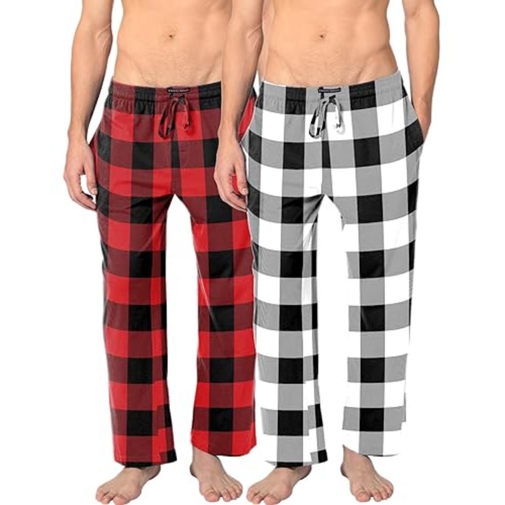 Andrew Scott Men's Cotton Super Soft Flannel Plaid Pajama Pants- 2 Pack