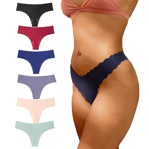 Aogda Thongs for Women Seamless Underwear Low Rise Panties Womans Thong（Medium）