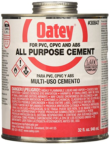 Oatey 30847 All Purpose Medium Body cement, 32 oz can, Milky clear (case of 12)