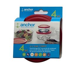 Anchor Hocking Replacement Lid 1 cup  236 ml, set of 4 lids, red round