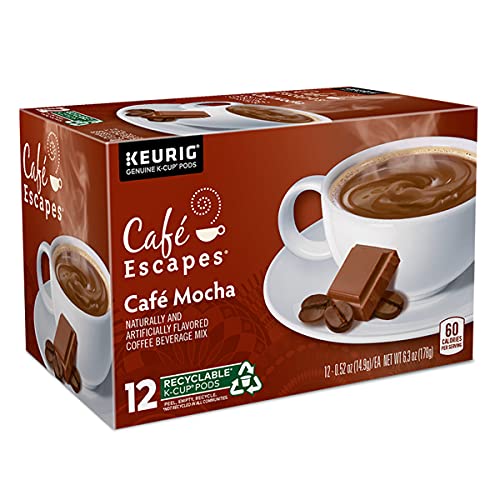 Caf Escapes Gourmet Single Cup Coffee CAF Cafe Mocha - 12 Count K-Cups CAF Esca[ES,(Green Mountain Coffee Roasters)