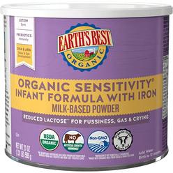 Earths Best Organic Baby Formula, Low Lactose Sensitivity Infant Formula with Iron, Non-GMO, Omega-3 DHA and Omega-6 ARA, 21 oz