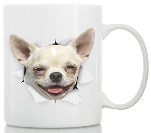 Winston & Bear Happy chihuahua Mug - ceramic chihuahua coffee Mug - Perfect chihuahua gifts - Funny cute chihuahua Dog coffee Mug for Dog Lover