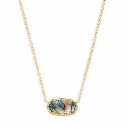 Kendra Scott Elisa Short Pendant Necklace for Women, Dainty Fashion Jewelry, 14k Gold-Plated, White Mother of Pearl