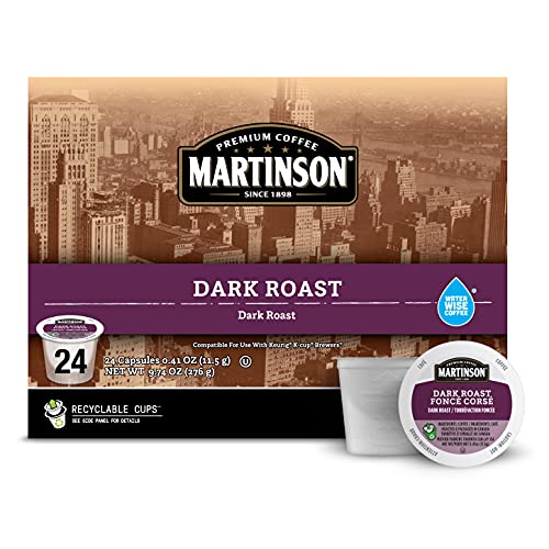 Martinson Single Serve Coffee Capsules, Dark Roast, Compatible with Keurig K-Cup Brewers, 24 Count (816932200315)