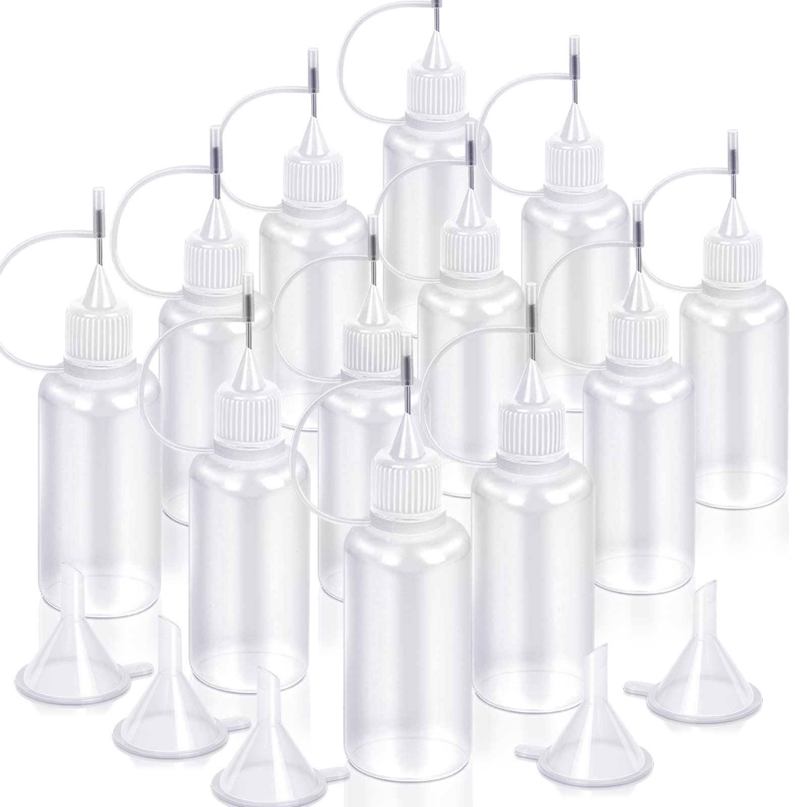 YGDZ Precision Tip Applicator Bottles, 12 Pcs 1oz Needle Fine Tip Glue  Bottles Precision Applicator Bottles with 5 Mini Funnels