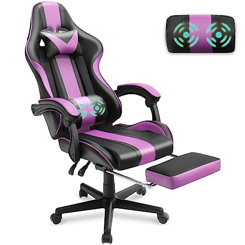 Ferghana Gaming Chairs, Ergonomic Racing Style PC Game Computer Chair with Headrest Lumbar Support Adjustable Recliner PU Leathe