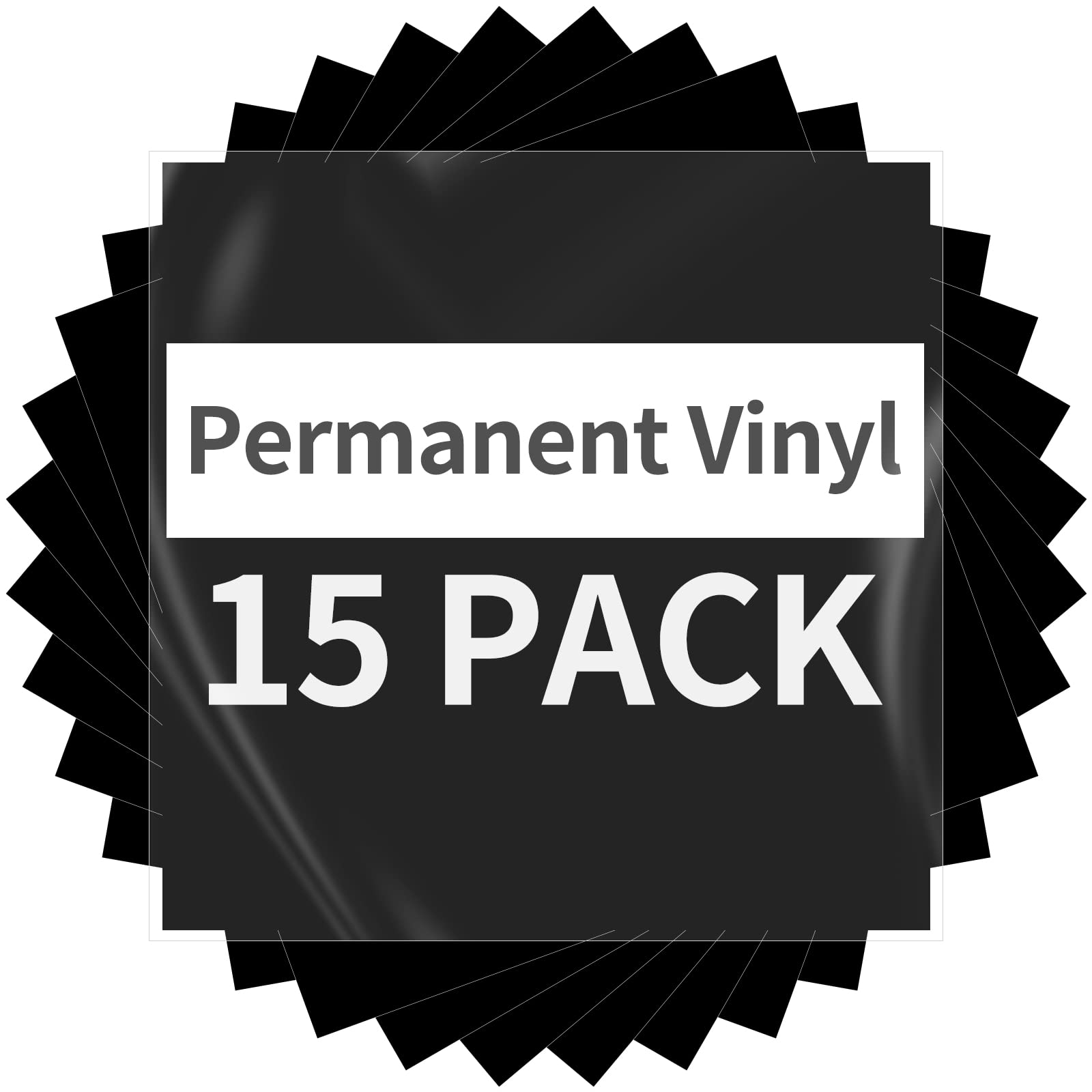 Sooez Black Permanent Vinyl - 15 Sheets Matte Black Adhesive Vinyl  12x11.8, Black Vinyl Permanent Adhesive Vinyl Sheets for Home Dec