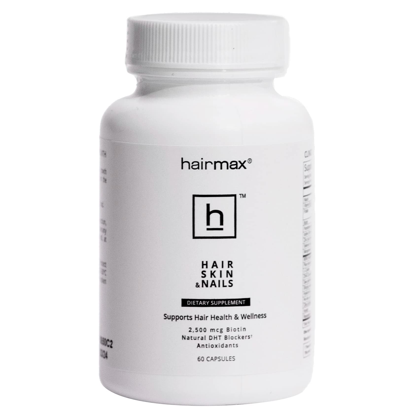 HairMax Hair Supplement, Biotin Supplement, Promotes Hair, Skin and Nail Health, 2500mcg Biotin, Niacin, Folic Acid, Hyaluronic 